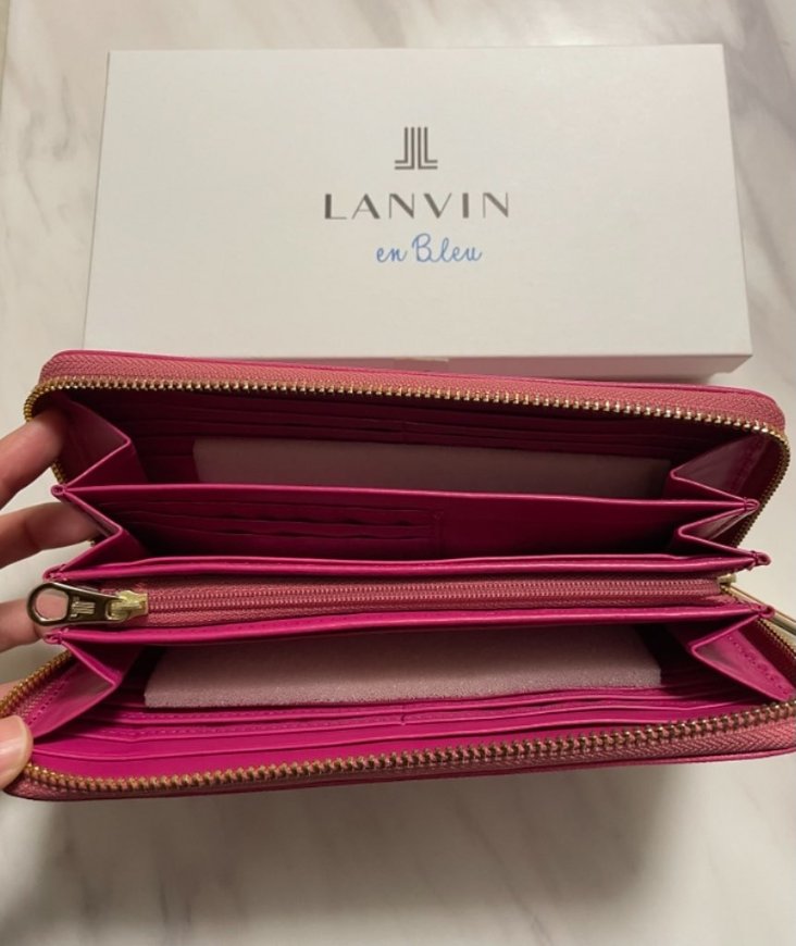 HKTVmall EcoMart - 全新LANVIN en Bleu 日本銀包桃紅色